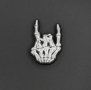 (5/$15) Skull Hands Rock On Croc Charm